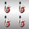 Service Caster 4 Inch 316SS Red Poly Swivel 1-5/8 Inch Expanding Stem Caster Set Lock Brake SCC-SS316TTLEX20S414-PPUB-RED-158-4 - alternate 1